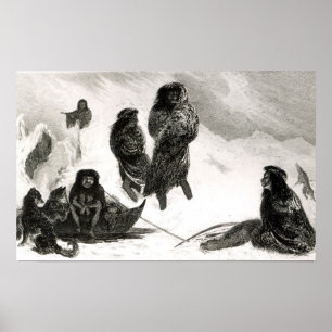 Fuegians going to trade in Zapallos Poster