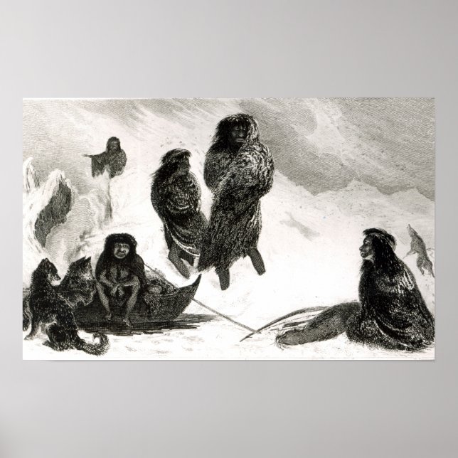 Fuegians going to trade in Zapallos Poster (Front)