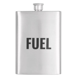Fuel black letters minimalist cool hip flask