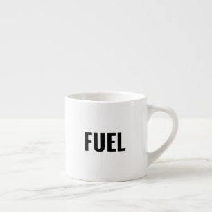 Fuel black letters white minimalist cool espresso cup