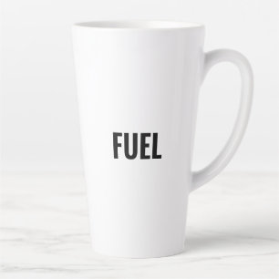 Fuel black letters white minimalist cool latte mug