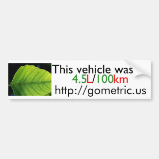 Fuel Efficiency Bumpersticker Bumper Sticker