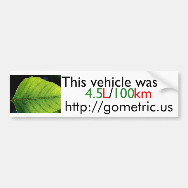 Fuel Efficiency Bumpersticker Bumper Sticker (Front)