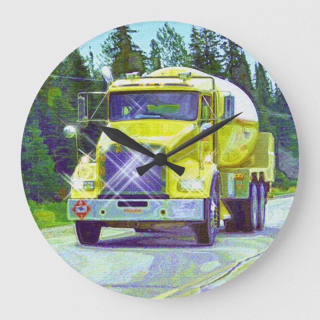 Fuel & Gas Tanker Truck Wall Clock (Front)