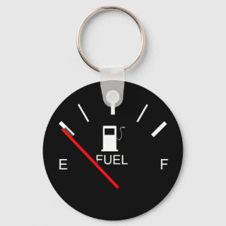 FUEL GAUGE EMPTY FULL BLACK WHITE RED TRAVEL KEY RING