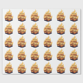 Fuel the Fire Feel the Power Motivational Tee Wrapping Paper
