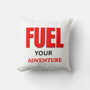Fuel Your Adventure – Outdoor Motorcycle Typograph Cushion