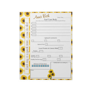Fuel Your Body 6 Times Per Day Food Tracker Notepad