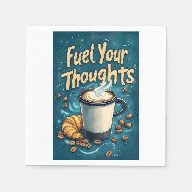 Fuel Your Thoughts with Coffee and Creativity  Napkin (Front)