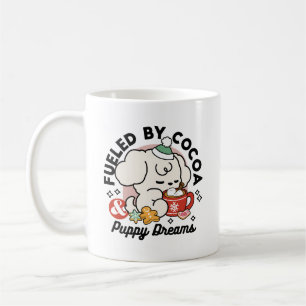Fueled by Cocoa and Puppy Dreams – Cute Winter Dog Coffee Mug