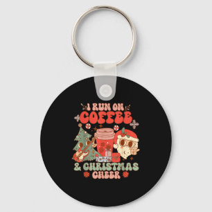Fueled By Coffee &amp; Christmas Cheer Funny Coffe Key Ring