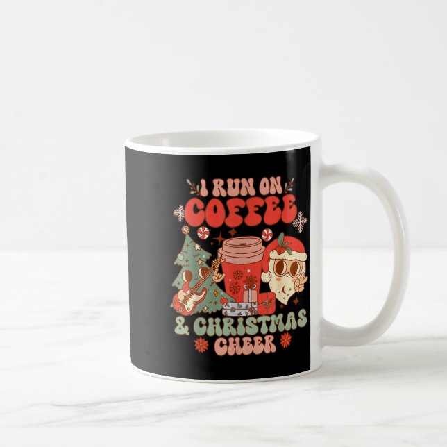 Fueled By Coffee &amp; Christmas Cheer Funny Coffe Mug (Right)