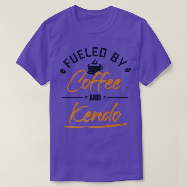 Fueled by Coffee and Kendo Kenjusu Kata Katana Sam T-Shirt (Design Front)