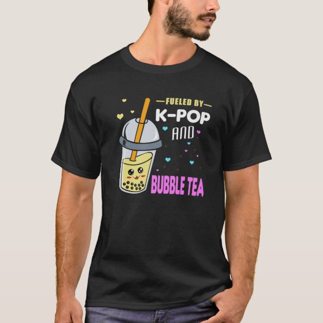 Fueled By K-Pop And Bubble Tea - Otaku T-Shirt (Front)