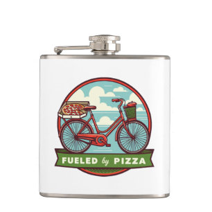 Fueled By Pizza Bike Hip Flask