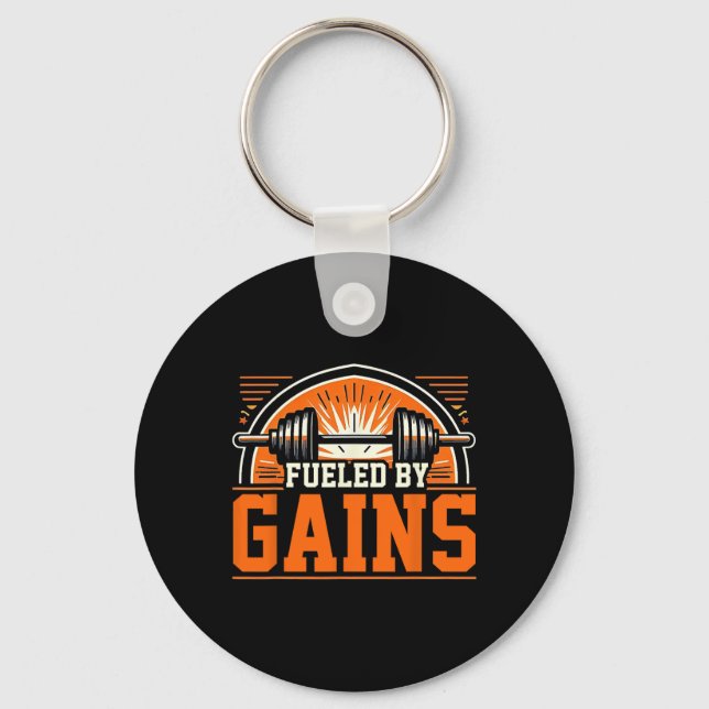 Fuelled 1 By Gain Bodybuilding Gym  Key Ring (Front)