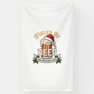 Fuelled Beer Christmas Cheer Mug Santa Hat Holly Banner