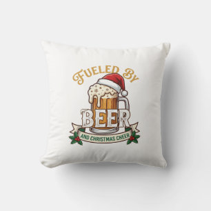 Fuelled Beer Christmas Cheer Mug Santa Hat Holly Cushion