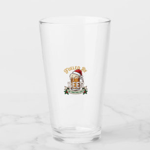 Fuelled Beer Christmas Cheer Mug Santa Hat Holly Glass