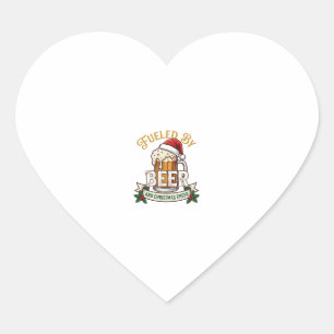 Fuelled Beer Christmas Cheer Mug Santa Hat Holly Heart Sticker