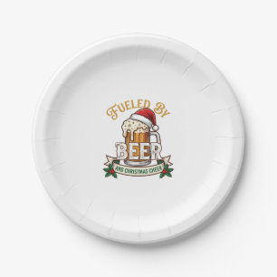 Fuelled Beer Christmas Cheer Mug Santa Hat Holly Paper Plate