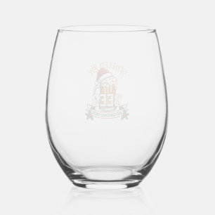 Fuelled Beer Christmas Cheer Mug Santa Hat Holly Stemless Wine Glass
