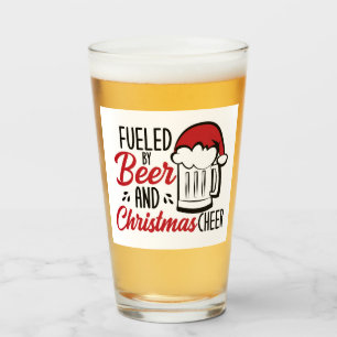 Fuelled By Beer and Christmas Cheer Glass