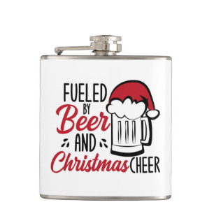 Fuelled By Beer and Christmas Cheer Hip Flask