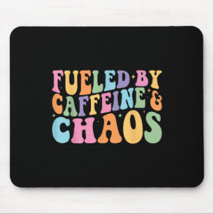 Fuelled By Caffeine And Chaos Funny Retro Coffee L Mouse Pad