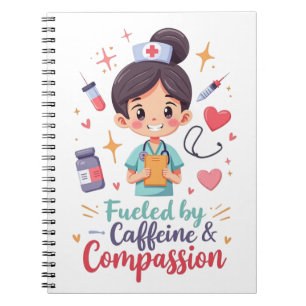 Fuelled by Caffeine & Compassion – Cute Pastel Notebook