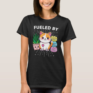 Fuelled By Cats Plants Macaroons Funny T-Shirt