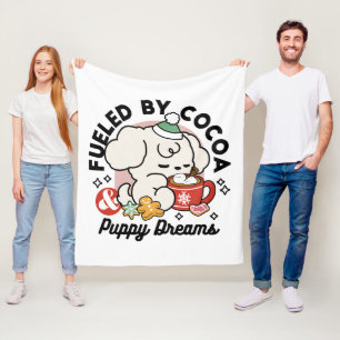 Fuelled by Cocoa and Puppy Dreams – Cute Winter Do Fleece Blanket