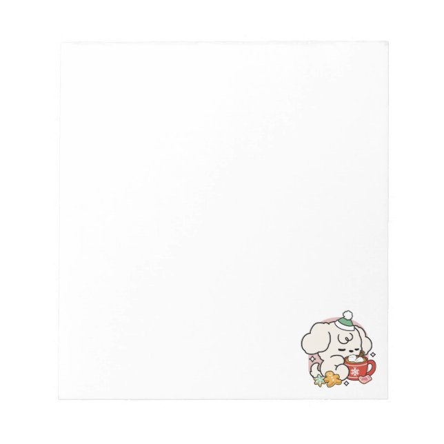 Fuelled by Cocoa and Puppy Dreams – Cute Winter Do Notepad (Front)
