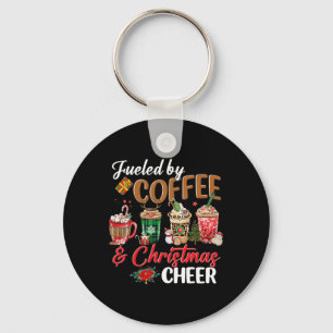 Fuelled By Coffee &amp; Christmas Cheer Xmas Holid Key Ring