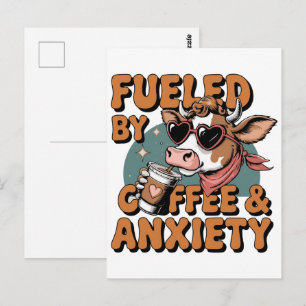 Fuelled by Coffee and Anxiety – Funny Caffeine & R Postcard