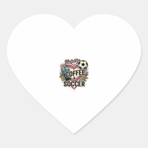 Fuelled By Coffee And Soccer Vintage Shirt Design_ Heart Sticker