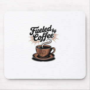 Fuelled By Coffee - Coffee Lover Motif Sticker7 Mouse Pad