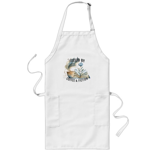 Fuelled by Coffee & Fiction Long Apron (Front)