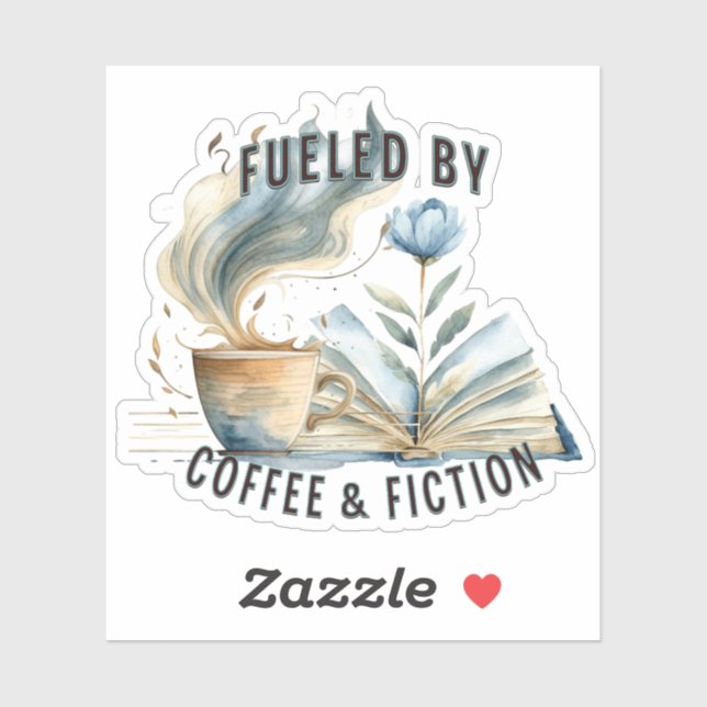 Fuelled by Coffee & Fiction Vinyl Sticker (Sheet)