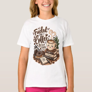 Fuelled by Coffee & Good Vibes – Cute Coffee Lover T-Shirt
