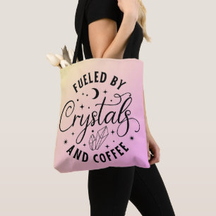 Fuelled By Crystals and Coffee Pink Ombre Hallowee Tote Bag