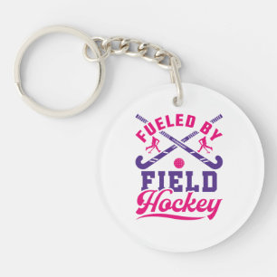 Fuelled by Field Hockey Cute Player Team Key Ring