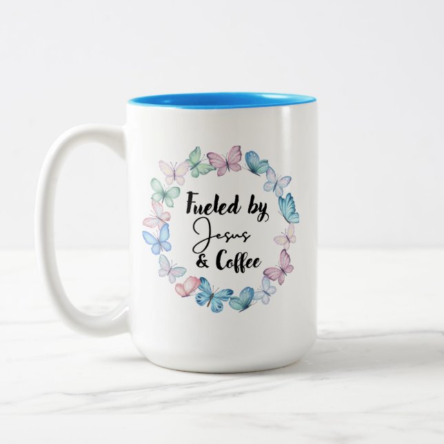 Fuelled by Jesus & Coffee LARGE mug (Left)