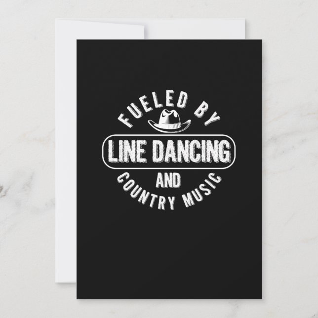 Fuelled By Line Dancing Country Music Cowboy Gift Invitation (Front)