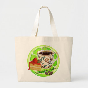 Fuelled by love mum and caffeine. large tote bag
