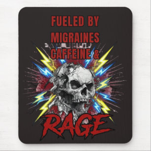 Fuelled by Migraines Pure Liquid Rage Skull Mouse Pad