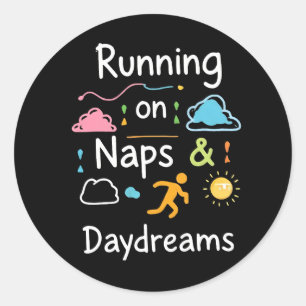 Fuelled By Naps, Powered By Dreams - Cosy Aestheti Classic Round Sticker