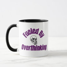 Fuelled by Overthinking – Bold Skull Mug
