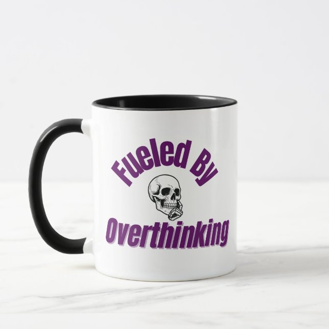 Fuelled by Overthinking – Funny Relatable Mug (Left)