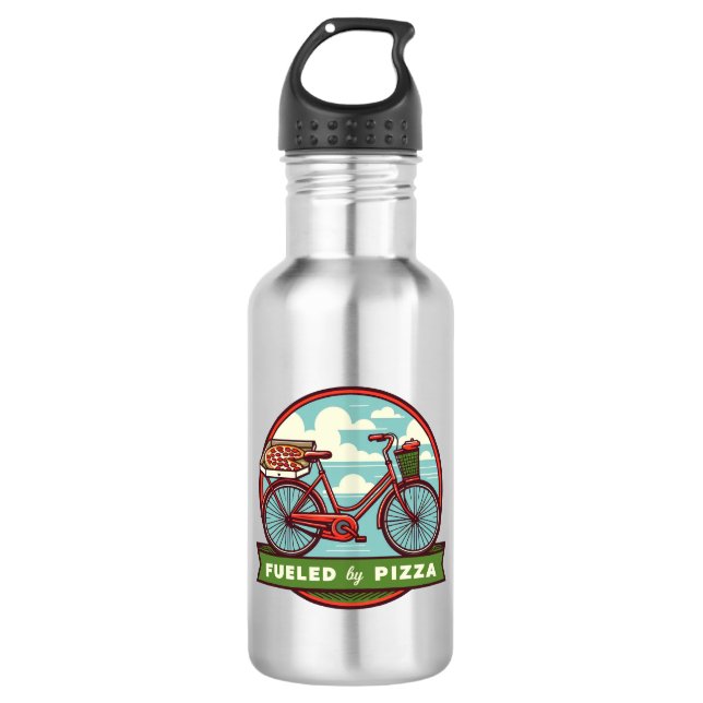 Fuelled By Pizza Bike 532 Ml Water Bottle (Front)